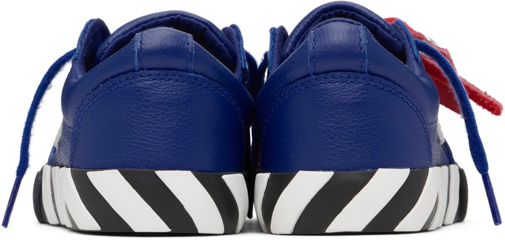 Off-White Kids Blue Vulcanized Leather Sneakers 2