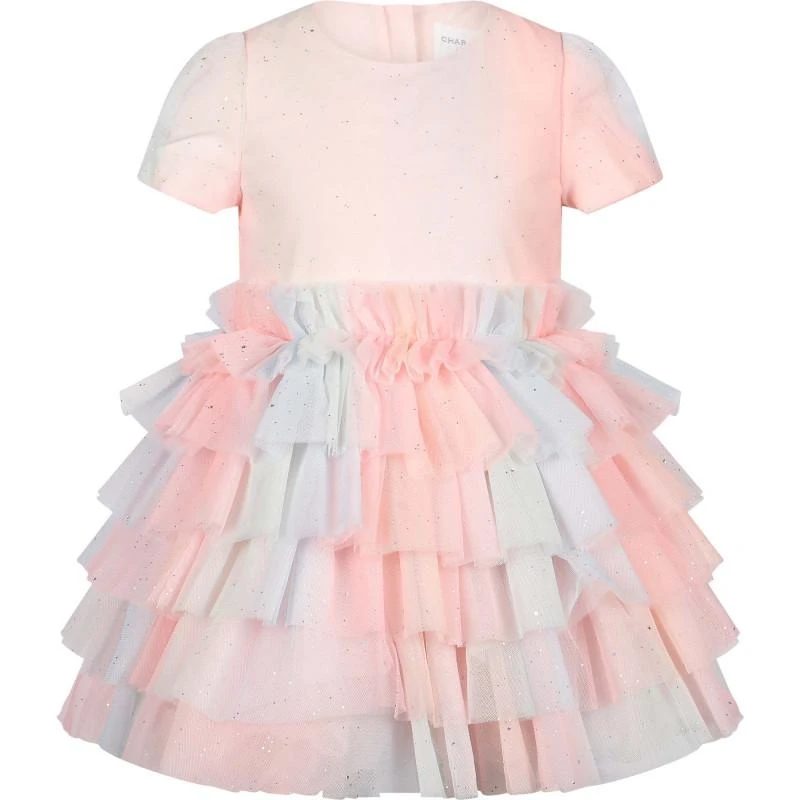 Charabia Tiered design tutu dress in pink and blue 1