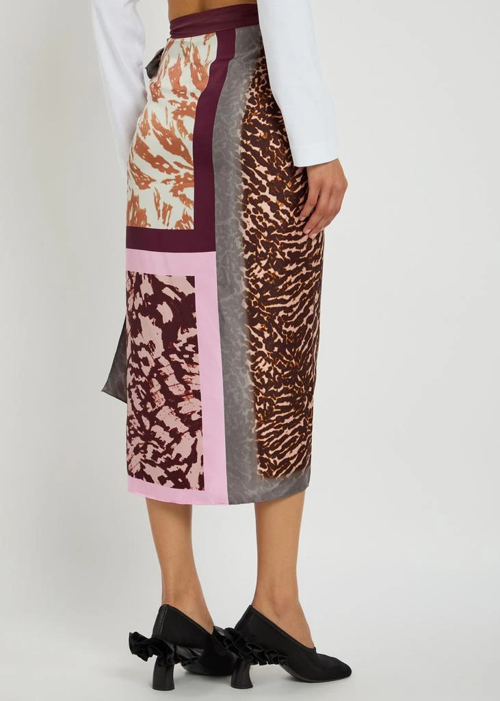 Dries Van Noten Scarfy printed silk midi wrap skirt 3