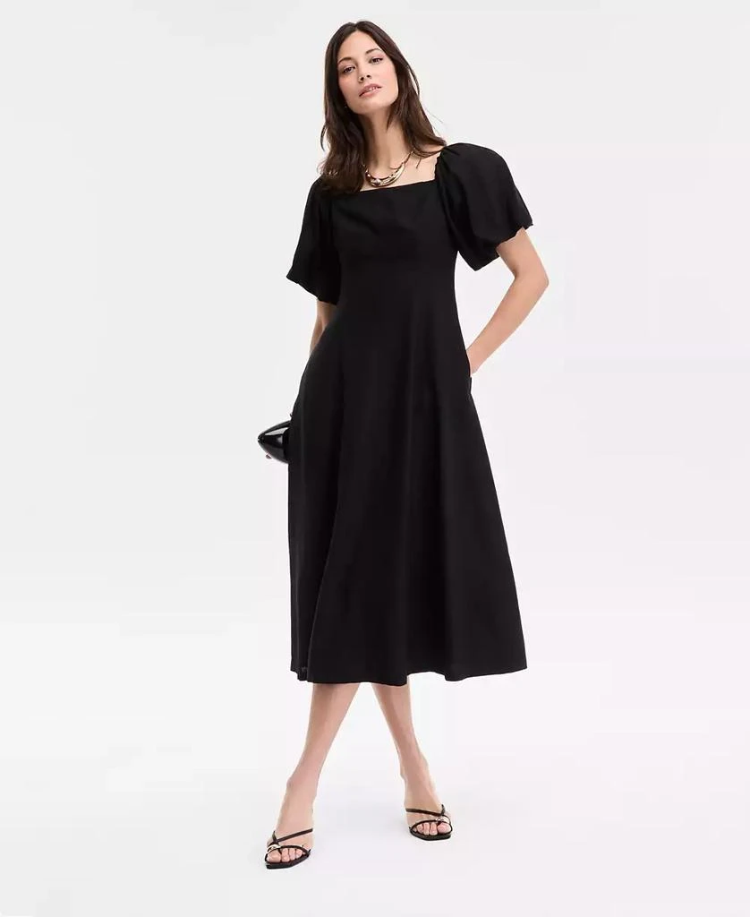 INC International Women's On/Off-The-Shoulder Puff-Sleeve Midi Dress, Exclusively at Macy's 1