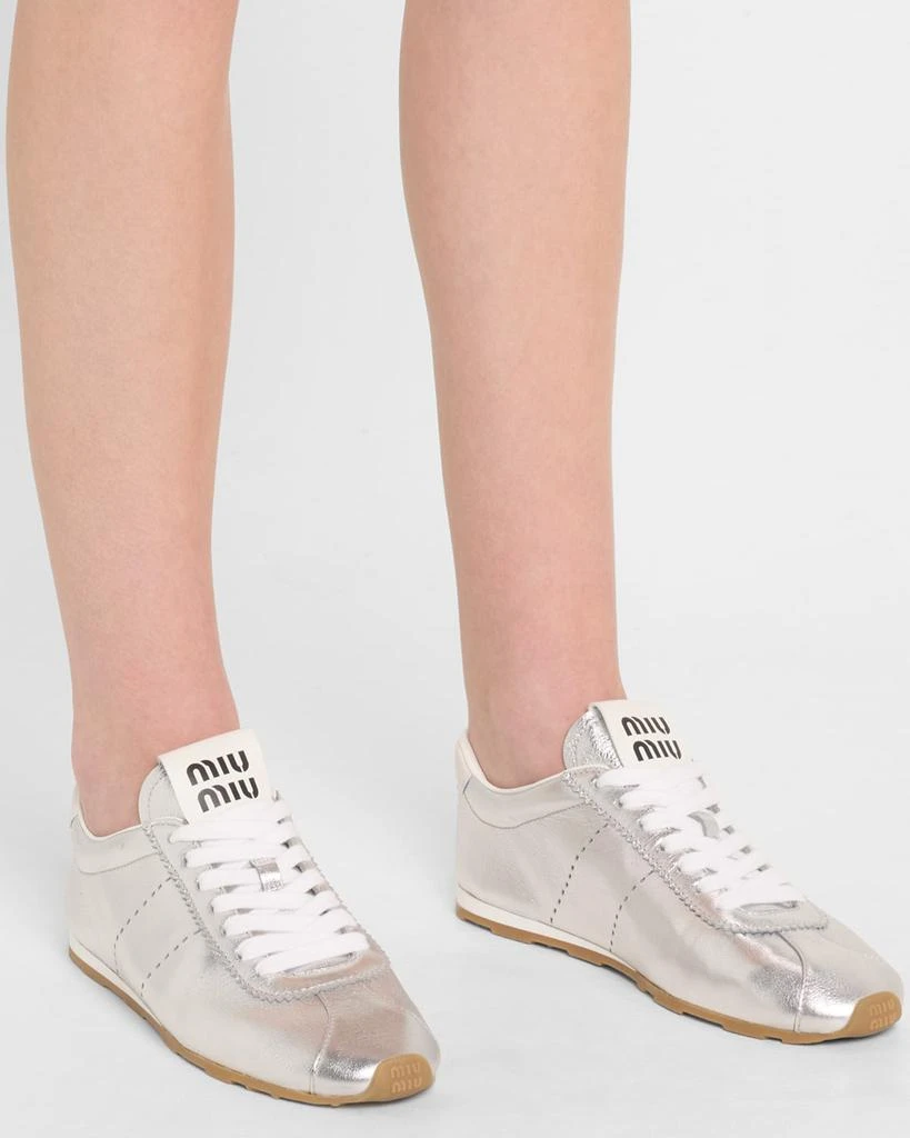 Miu Miu Metallic Leather Retro Runner Sneakers 2