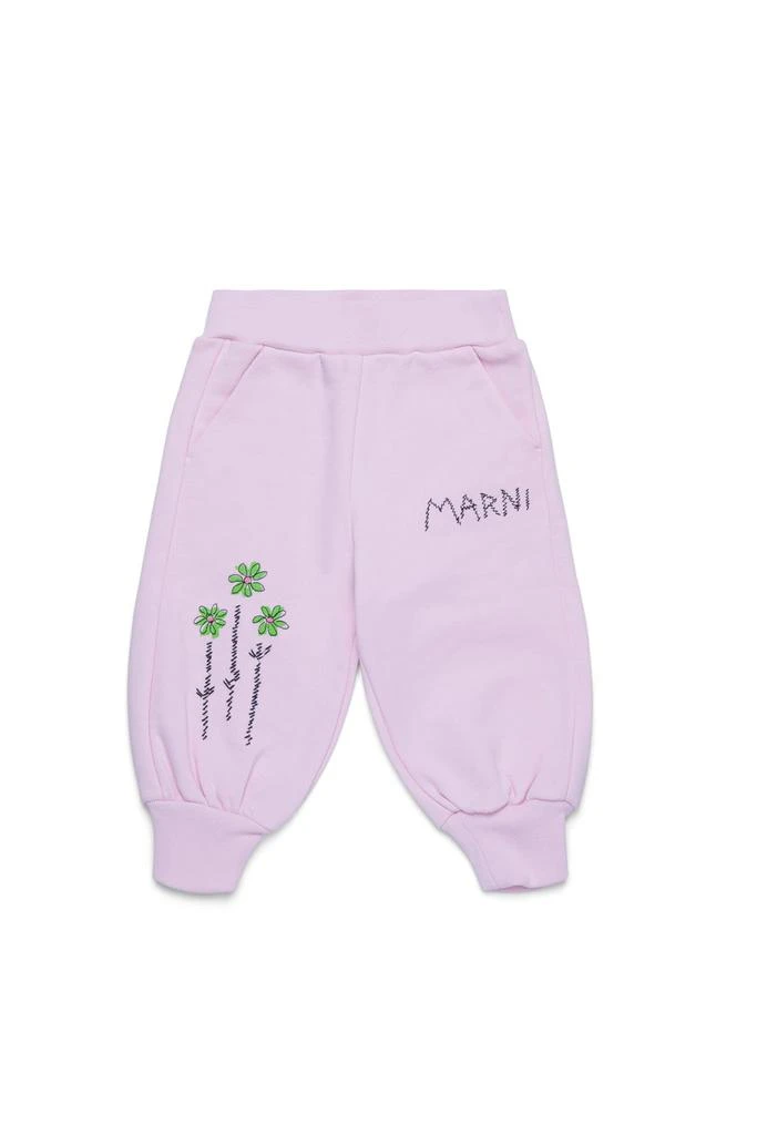 Marni Marni Kids Logo Embroidered Fleece Jogger Pants from Cettire
