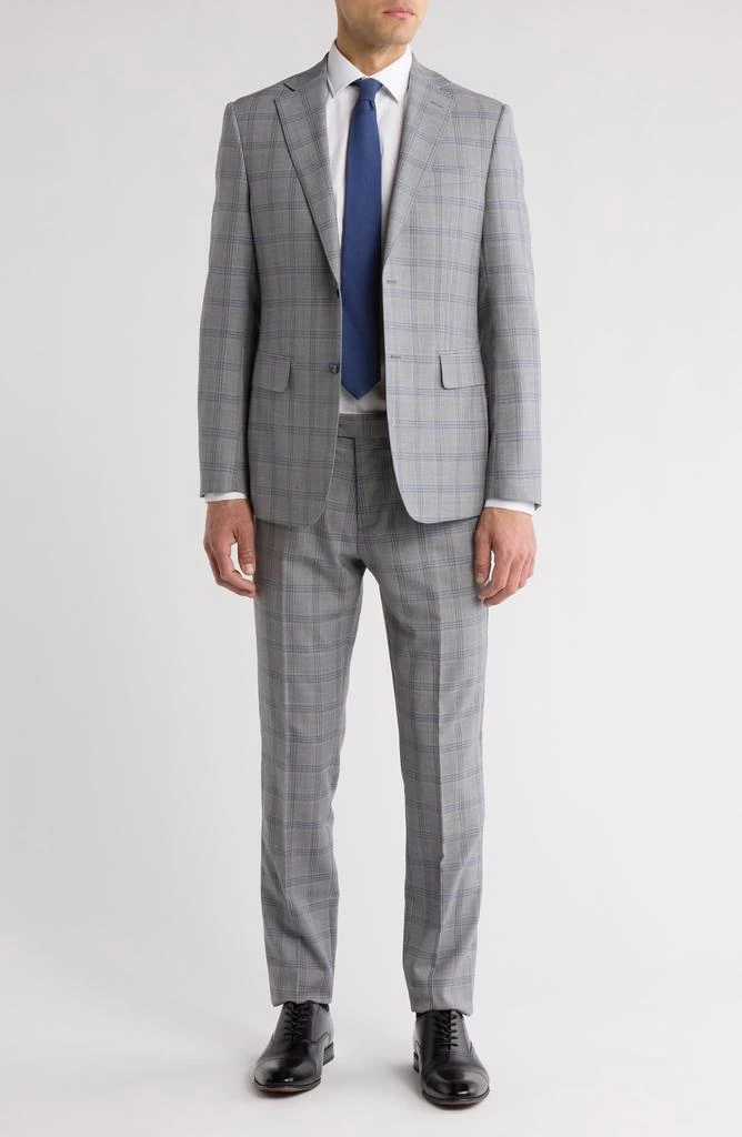 English Laundry Plaid Grey Wool Blend Suit