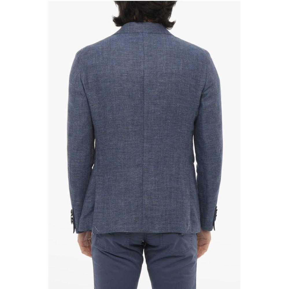 Corneliani CC COLLECTION Peak Lapel Linen and Virgin Wool REWARD Men's 2-Butt