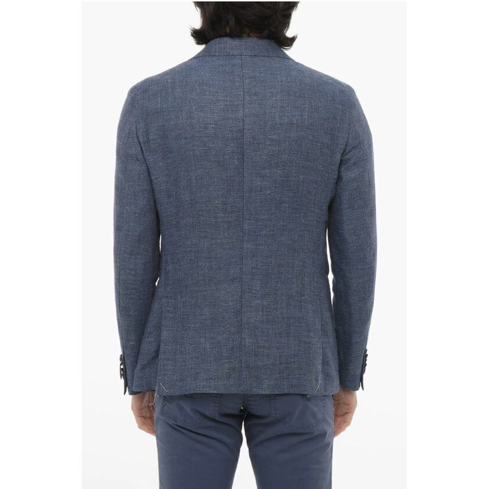Corneliani CC COLLECTION Peak Lapel Linen and Virgin Wool REWARD Men's 2-Butt 2