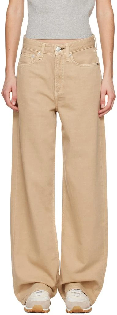 rag & bone Beige Featherweight Logan Jeans 1