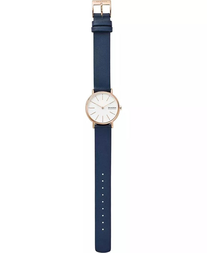 Skagen Women's Signatur Navy Leather Strap Watch 30mm 4