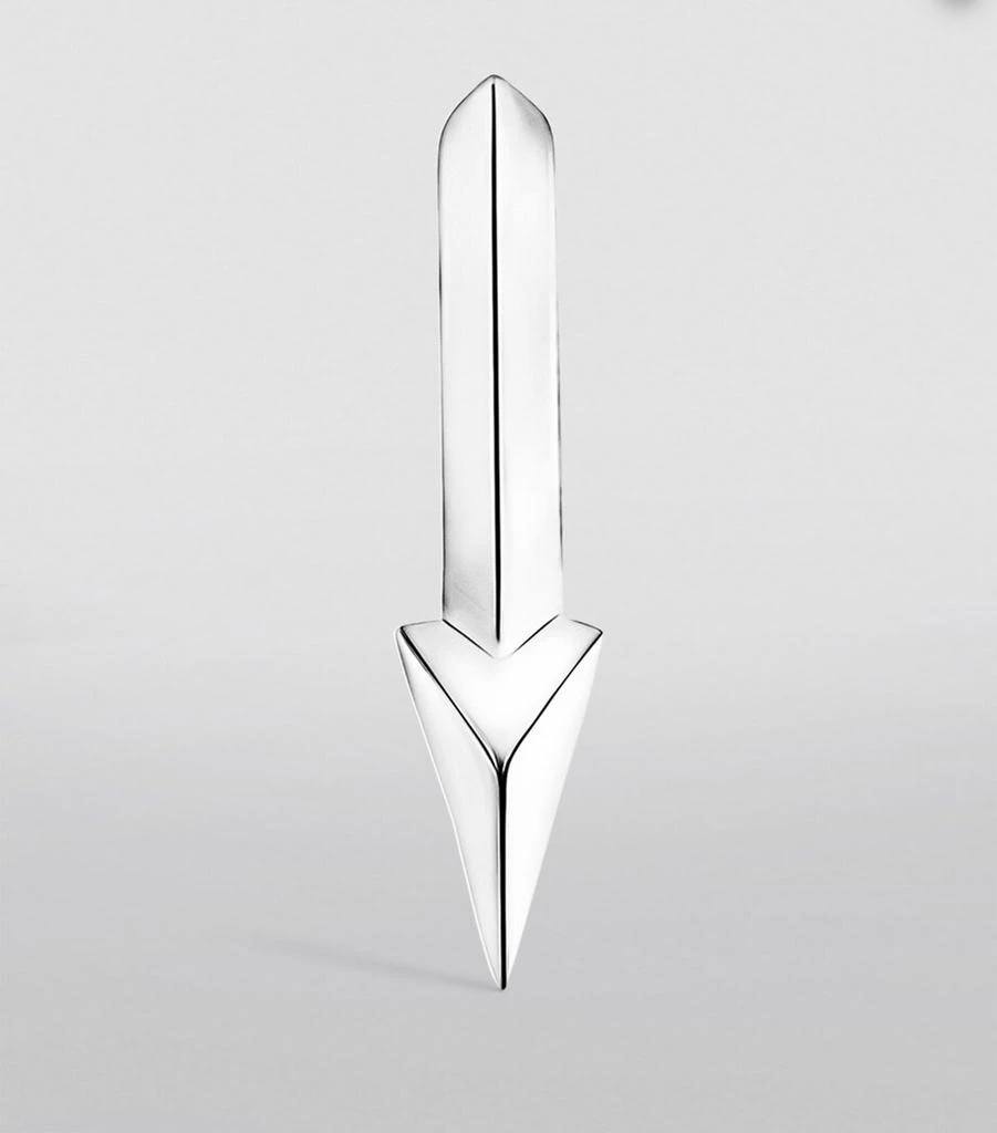 Maria Tash White Gold Faceted Single Short Spike Hoop Earring (6.5mm) 4