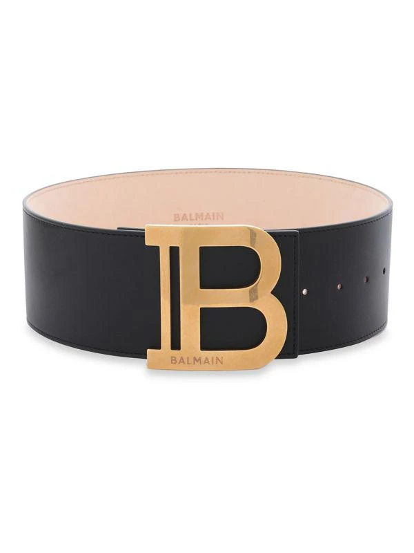 Balmain B-Buckle Leather Waist Belt 1