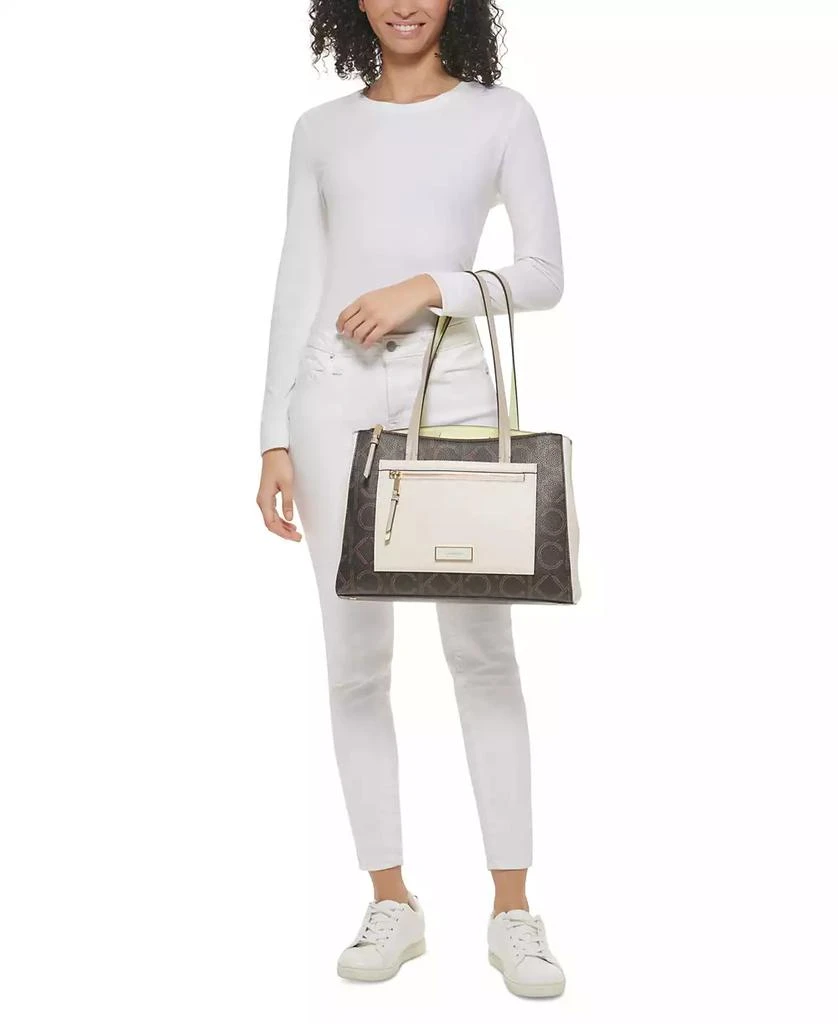 Calvin Klein Hadley Signature Colorblocked Triple Compartment Tote 9