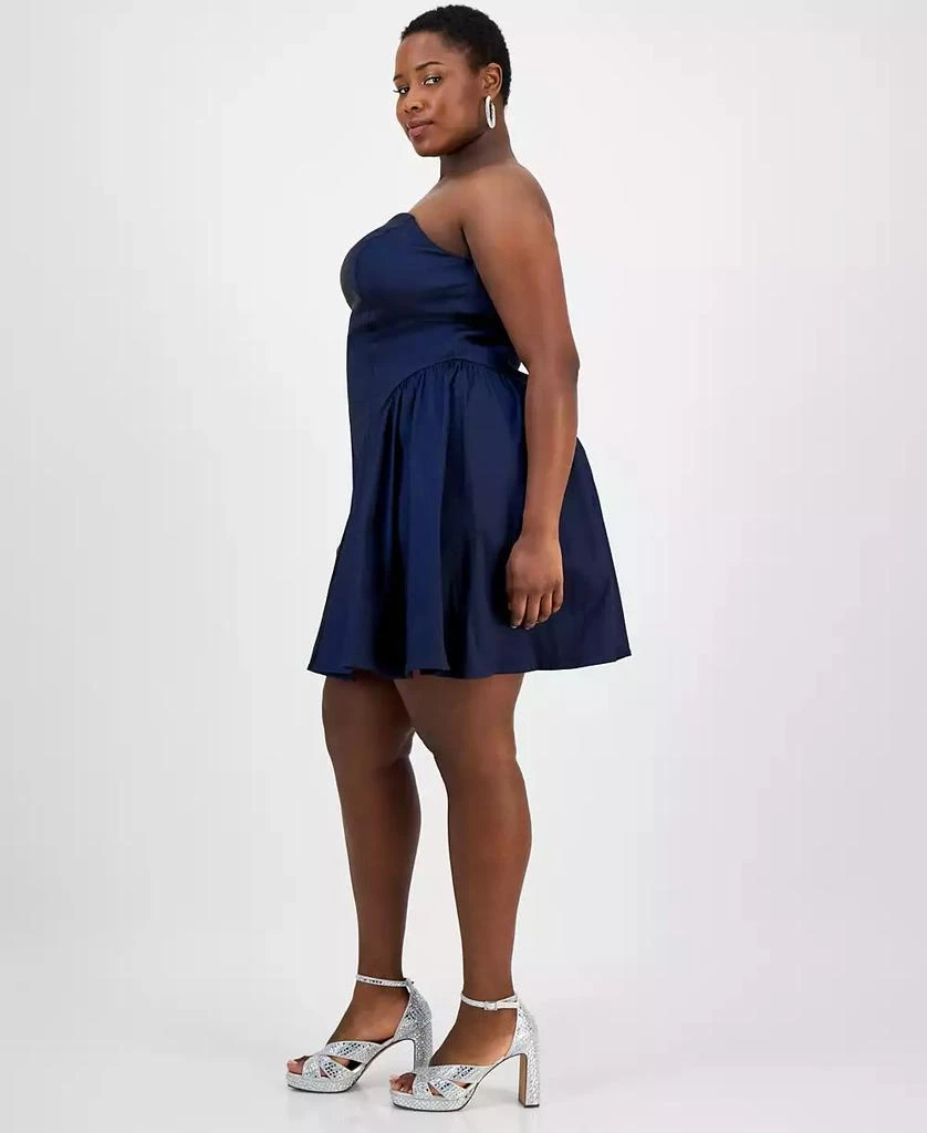 Emerald Sundae Trendy Plus Size Strapless Taffeta Dress 3