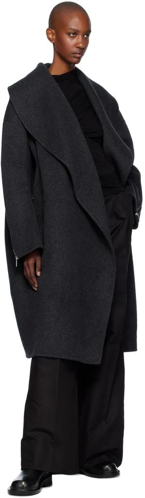 Helmut Lang Gray Double-Faced Apex Cocoon Coat 4
