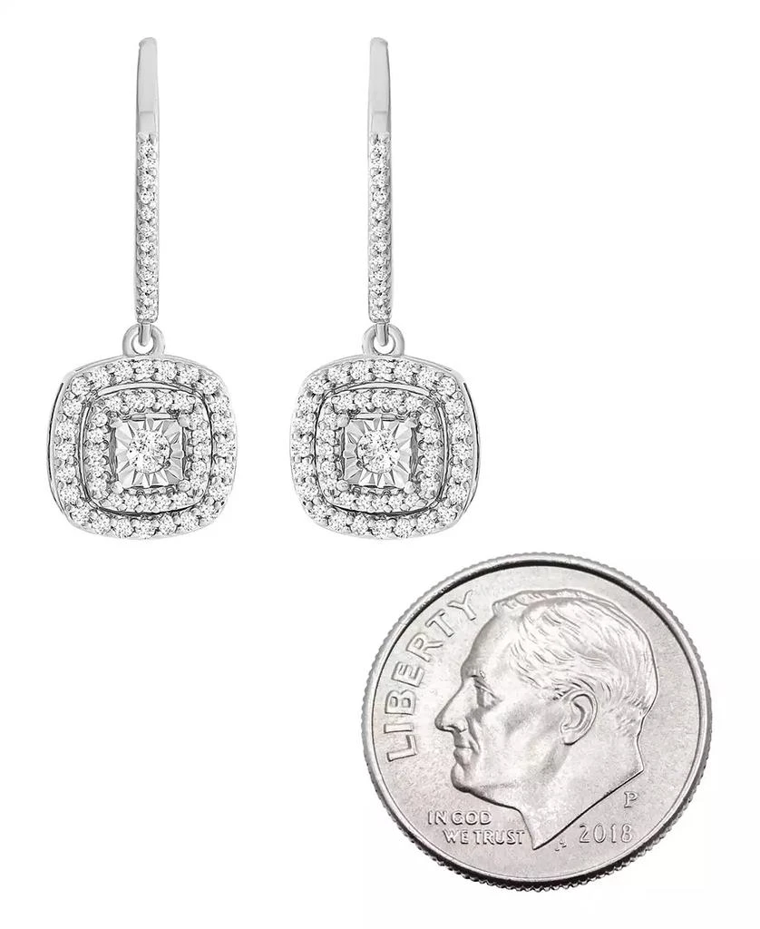 Macy's Diamond Halo Drop Earrings (1/2 ct. t.w.) in Sterling Silver, 14k Rose Gold Sterling Silver & 14k Gold Sterling Silver. 4