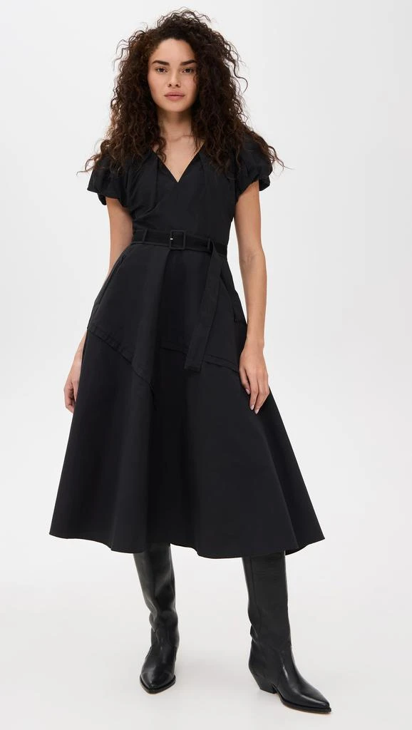 embroidered dress blue Wisnia Eyelet Embroidered Dress