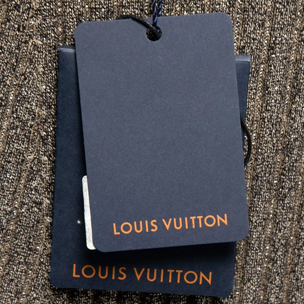 Louis Vuitton Louis Vuitton Metallic Gold Ribbed Knit A-Line Skirt L 5