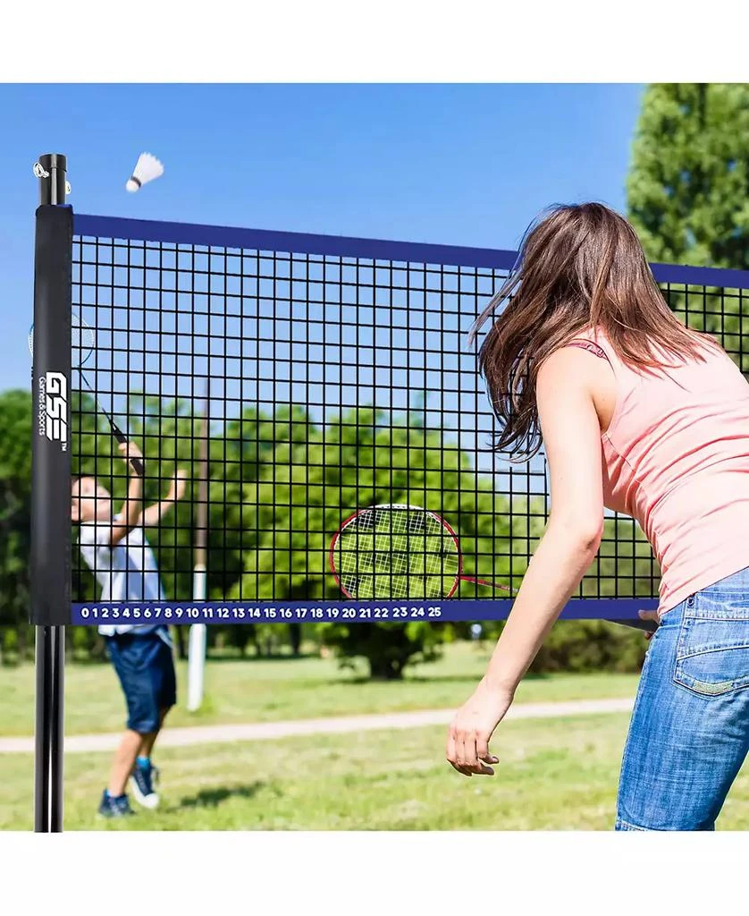 GSE Games 
Sports Expert Volleyball and Badminton Combo Set with Net,4 Rackets,3 Birds, PU Volleyball and Carrying Bag (Recreational) 6