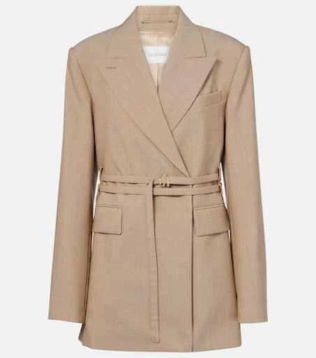 Max Mara Tubinga belted virgin wool blazer 1