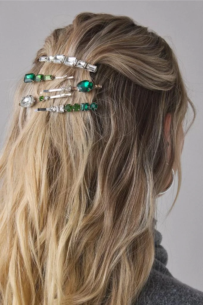 Urban Outfitters Mixed Jeweled Hair Clips Set