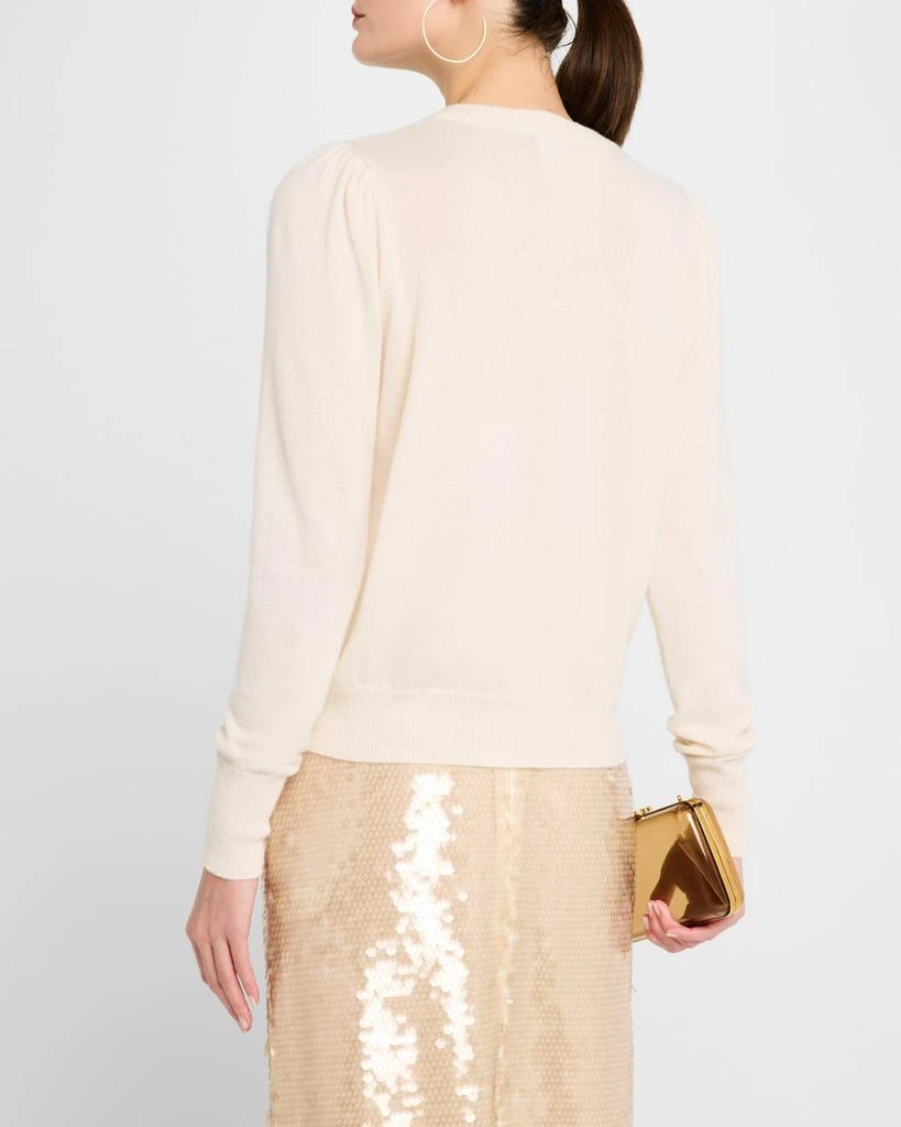 Autumn Cashmere Floral-Embroidered Cashmere Crewneck Sweater 3