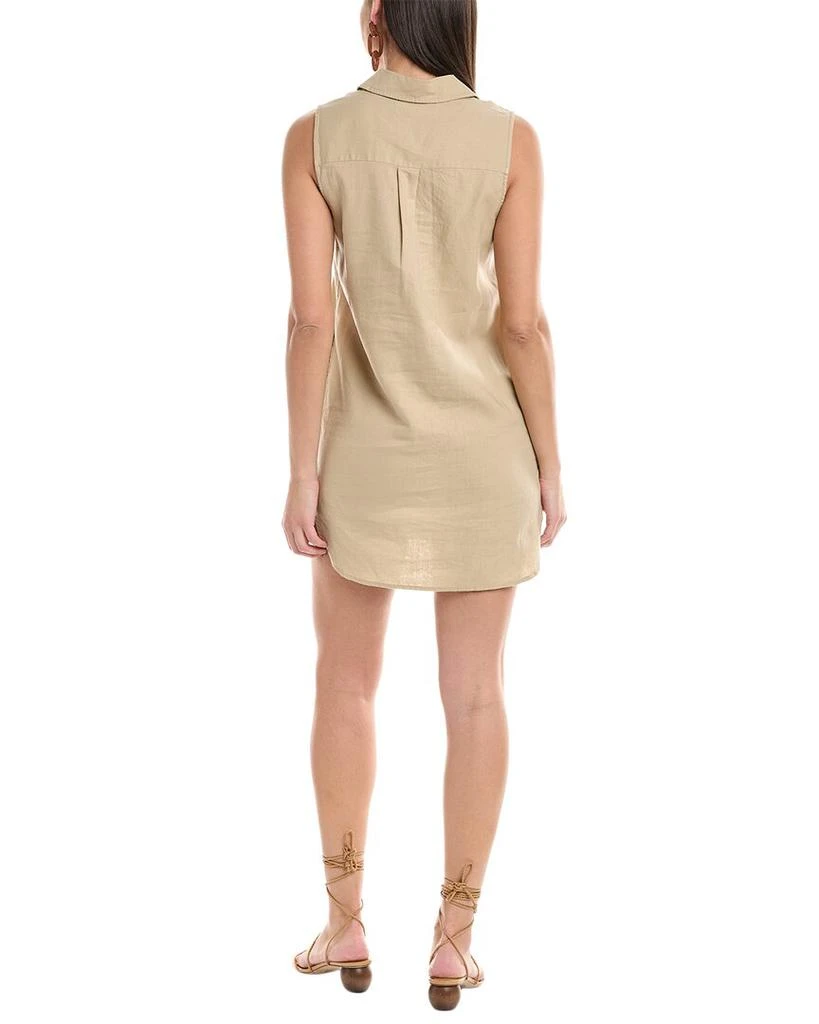 onz linen dress Minimalist Linen Dress with Pleat Detail