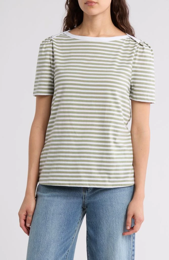 Caslon Stripe Envelope Neck Knit Top 1