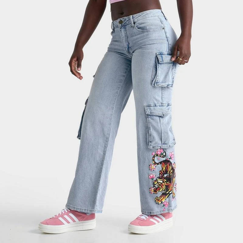 Ed Hardy Women's Ed Hardy Tiger Flowers Cargo Jeans 1