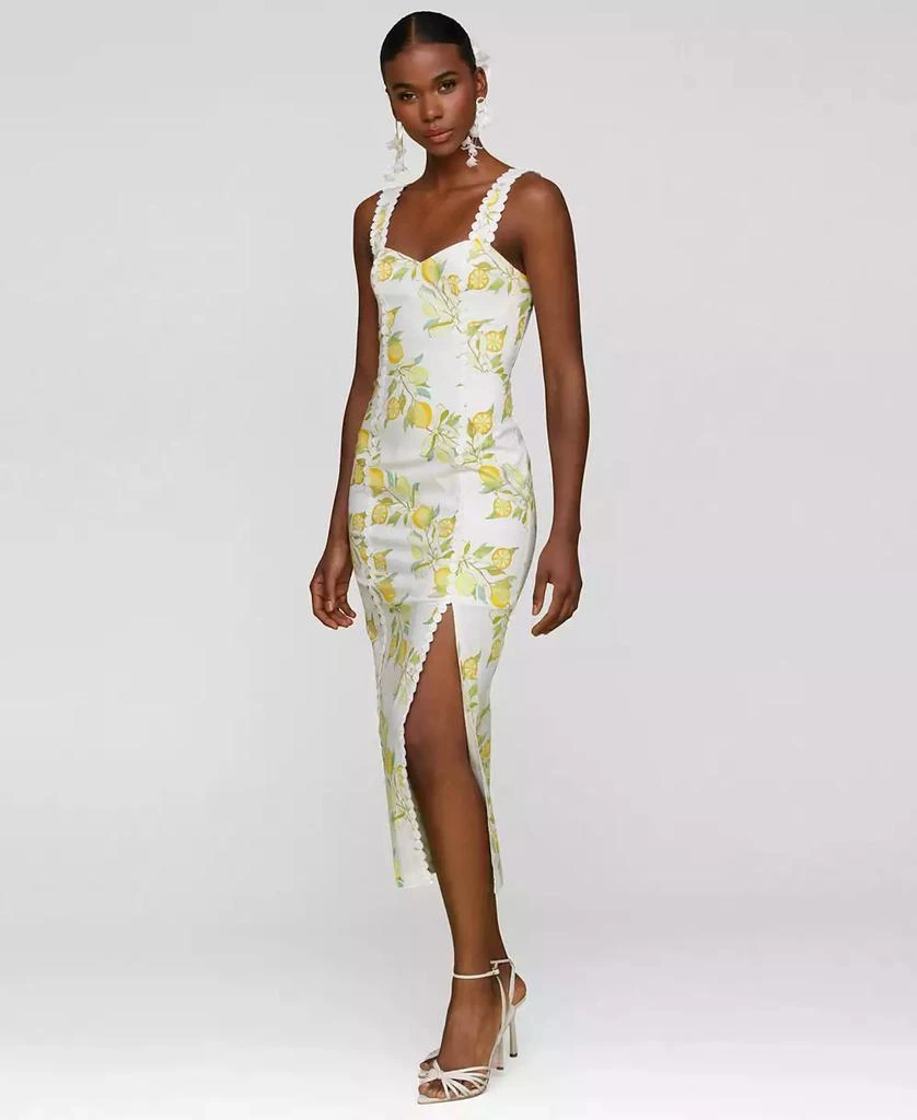 Avec Les Filles Women's Lemon-Print Bodycon Midi Dress 2