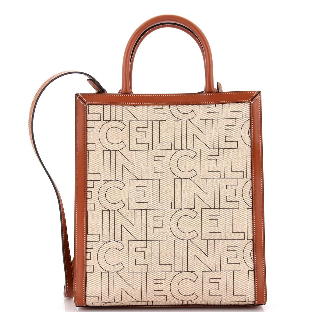 Celine Vertical Cabas Tote Printed Canvas and Leather Small 1