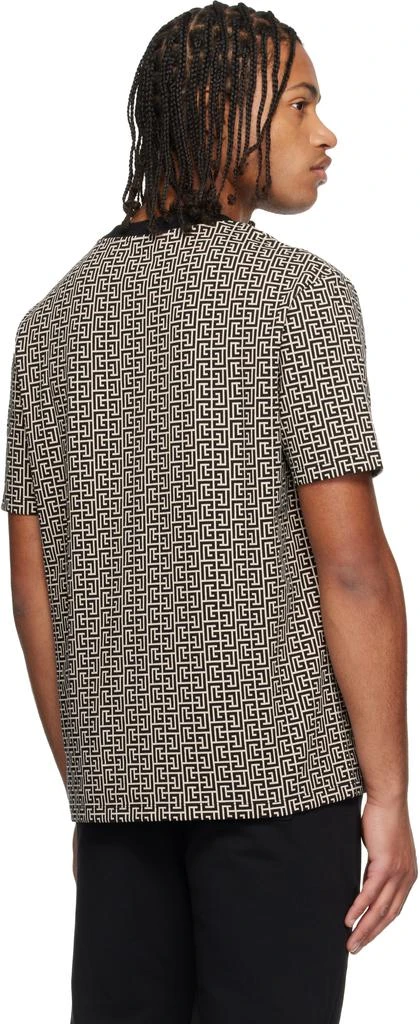 Balmain Black 
Beige Monogrammed 
Balmain Couture
 Label T-shirt 3