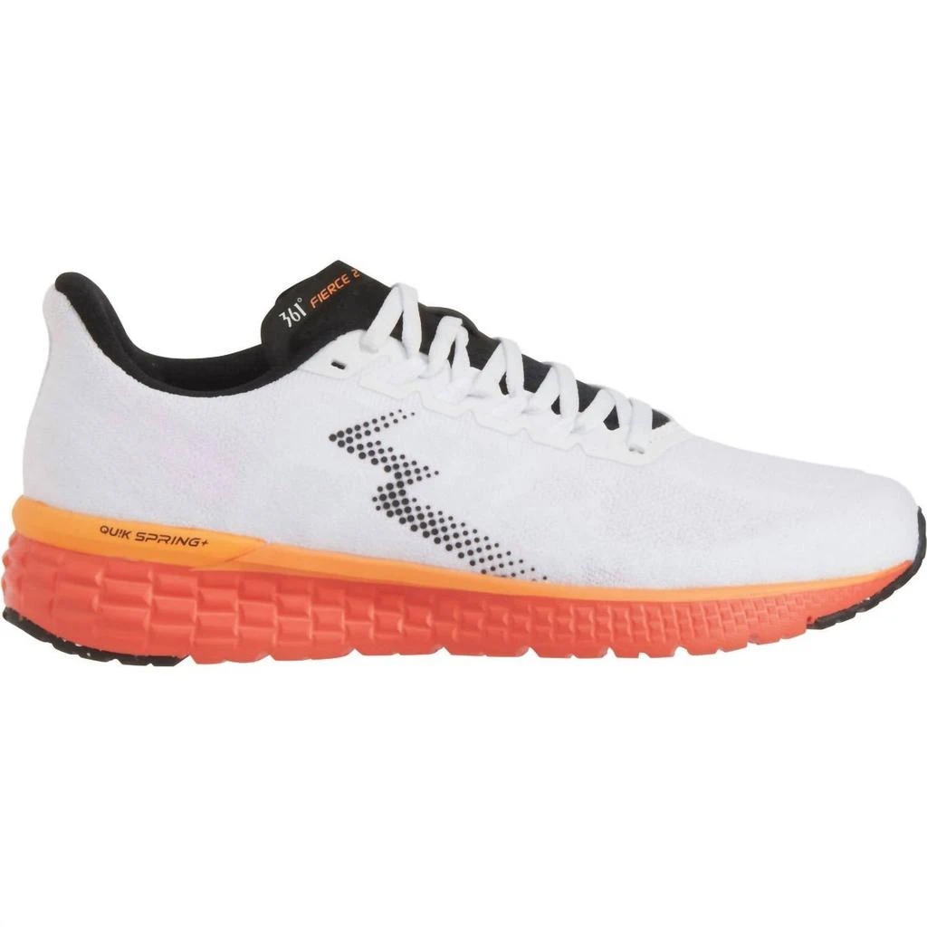 361 Degrees Women's Fierce 2 Running Shoes - Medium Width In White, Mandarin Red 1