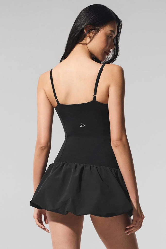 alo tennis dress black ALO Softsculpt Halter Tennis Dress - Black/White main image 1