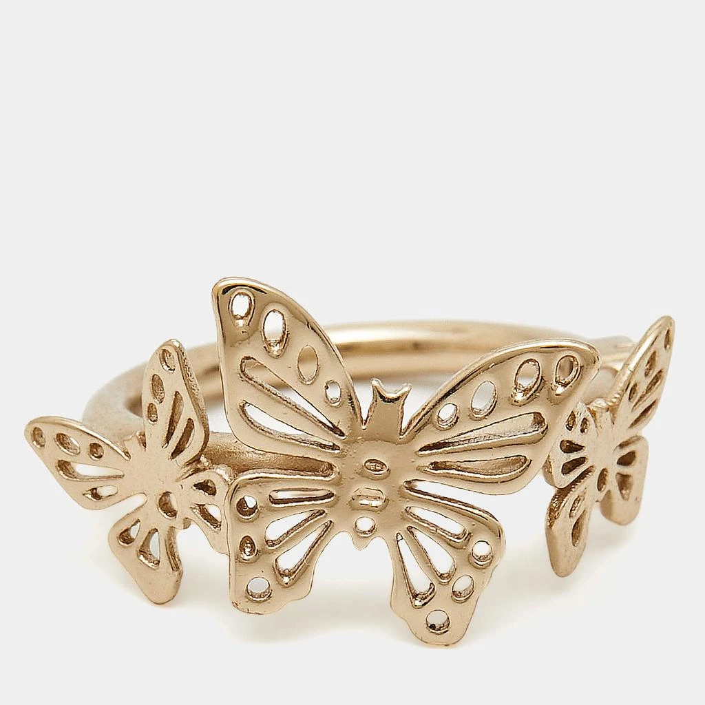 Dior Dior Butterfly Gold Tone Ring Size 52 2