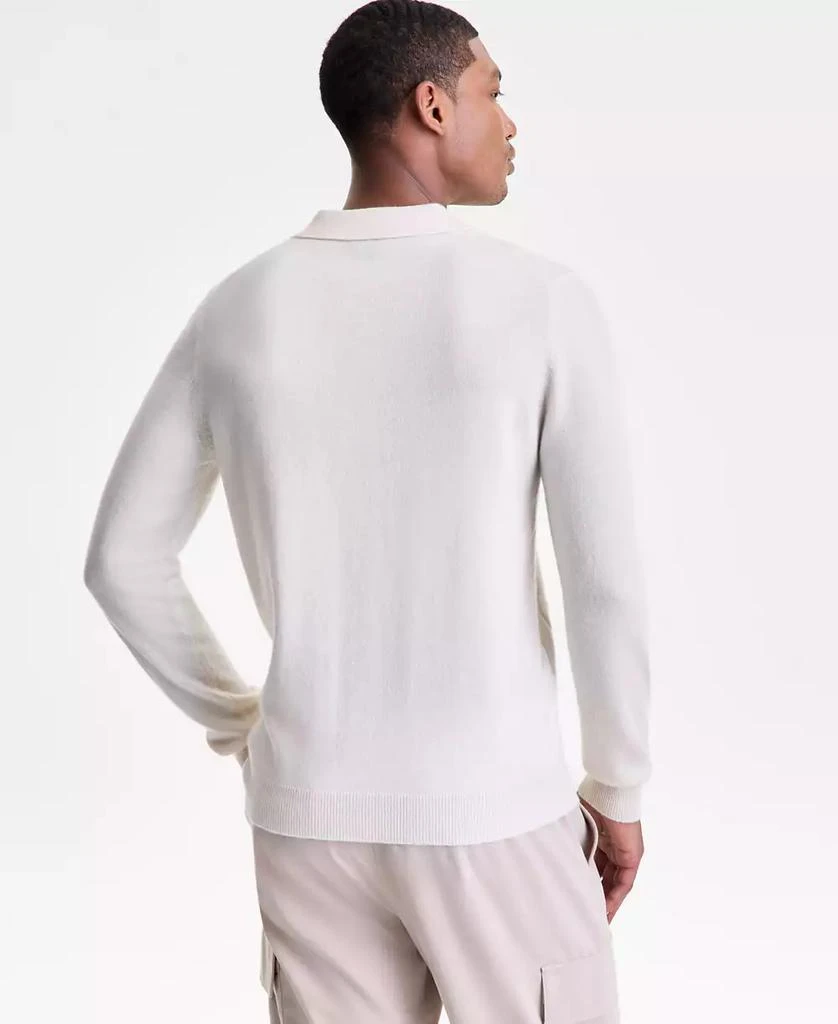 Club Room Men's Regular-Fit Cable-Knit 100% Cashmere Sweater Polo Shirt, Macy's Exclusive 2