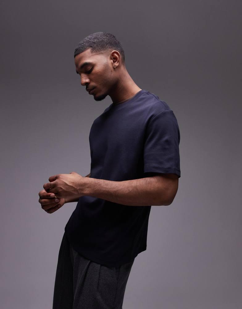 Mango Mango relaxed fit t-shirt in navy