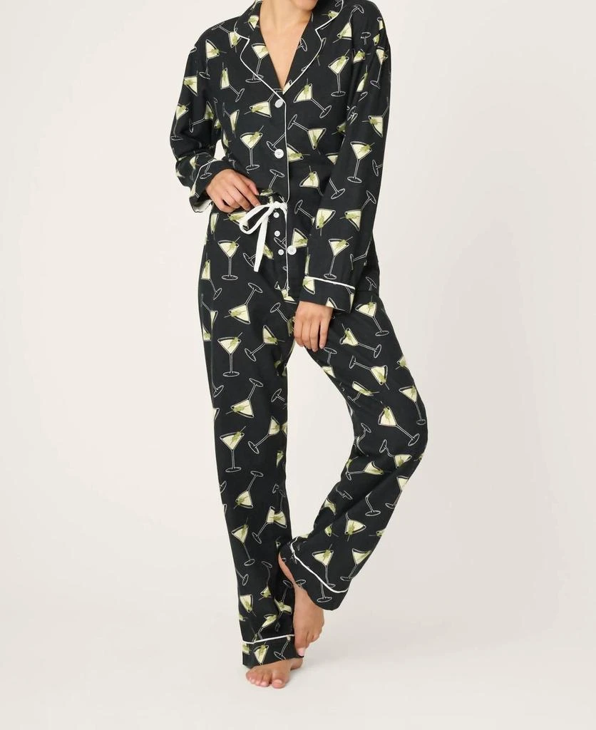 PJ Salvage Pj Salvage - Merrier With A Martini Flannel Pajama Set