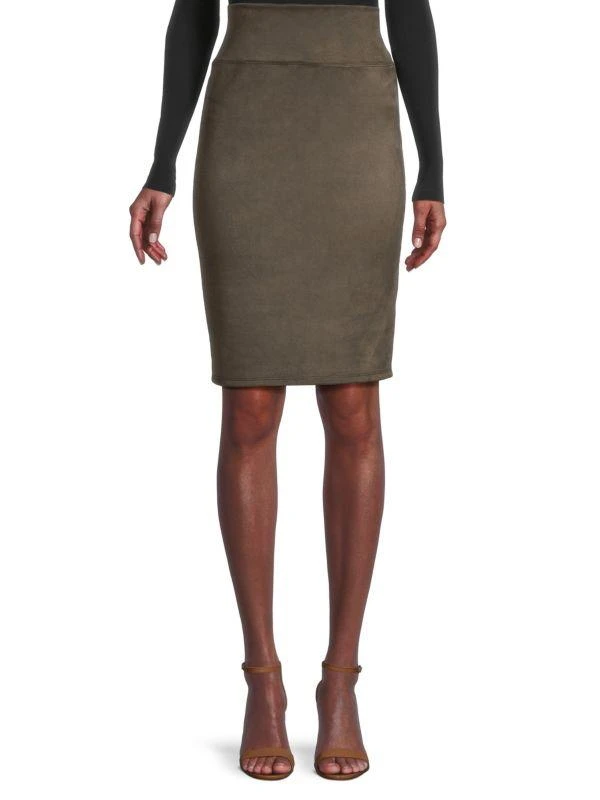 Renee C. Faux Suede Pencil Skirt 1
