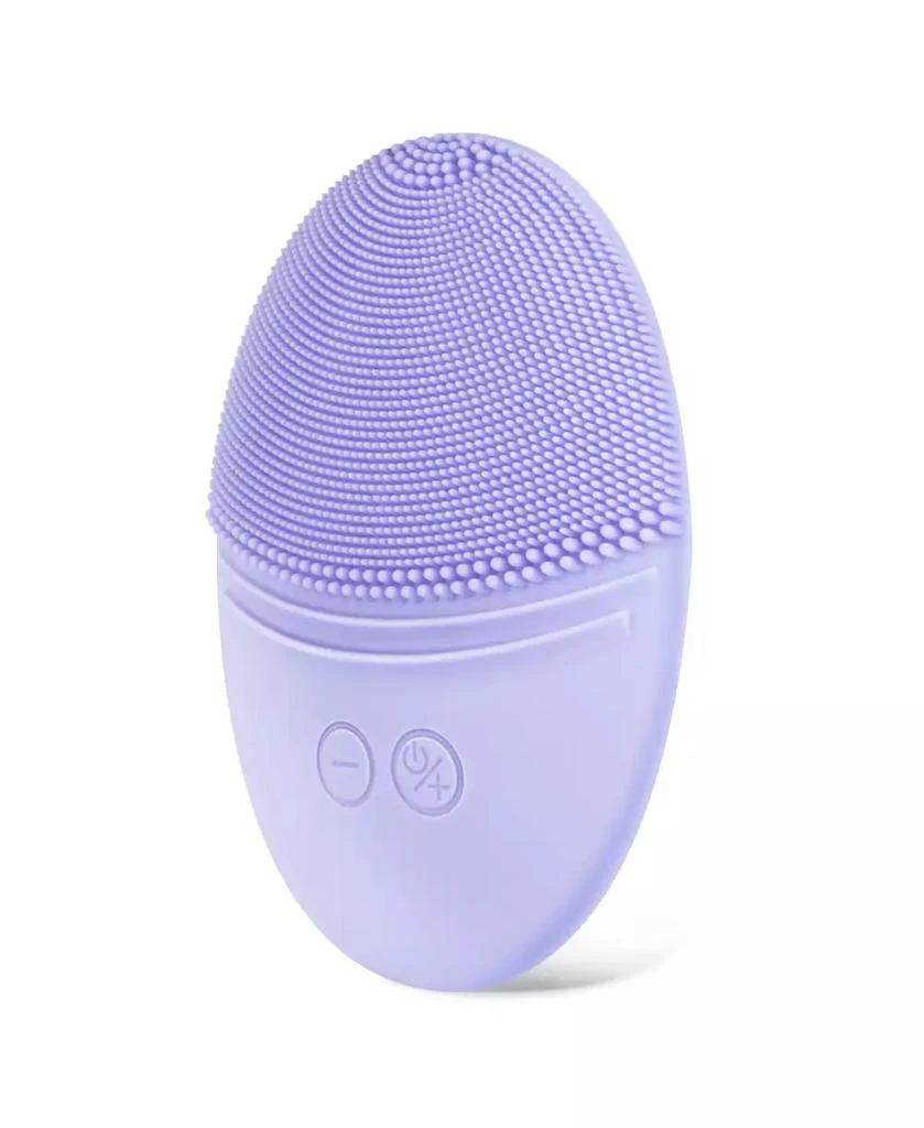 HEATDAZ Rechargeable Facial Cleansing Brush, Soft Silicone Waterproof Sonic Vibrating Face Cleaning Brush Compatible with Face Cleansers, 5 Speeds, Violet