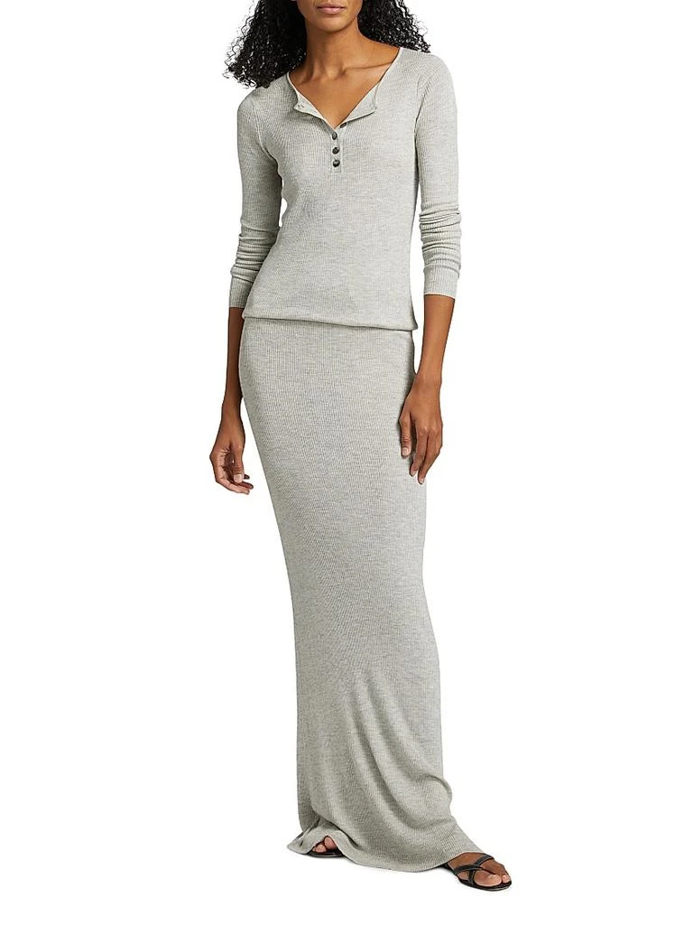 Brandon Maxwell Tilda Jersey Henley Maxi Dress 3