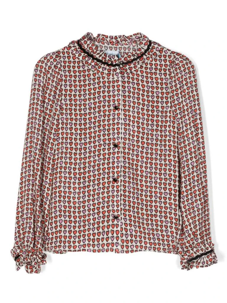 Abel & Lula Girls Printed Blouse In Poppy 2