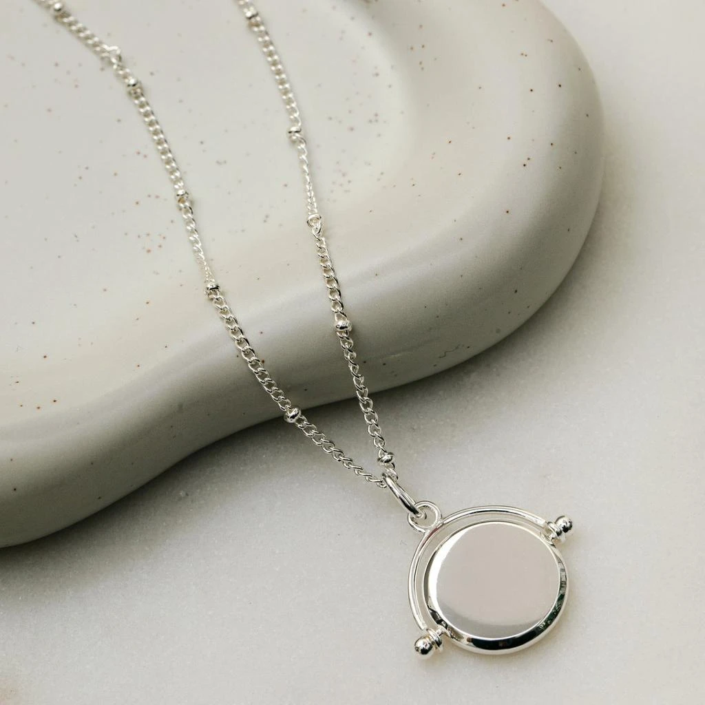 Orelia LUXE LUXE Faceted Disc Spinner Necklace 3