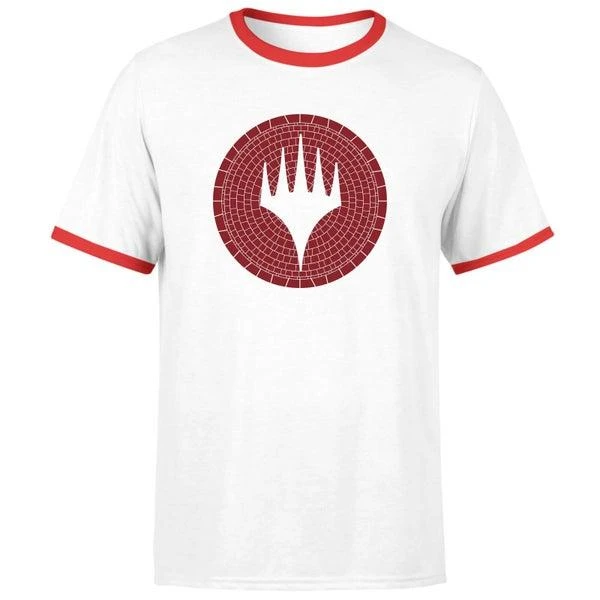 Original Hero Magic: The Gathering Theros: Beyond Death Planeswalker Symbol Unisex Ringer T-Shirt - White/Red 1