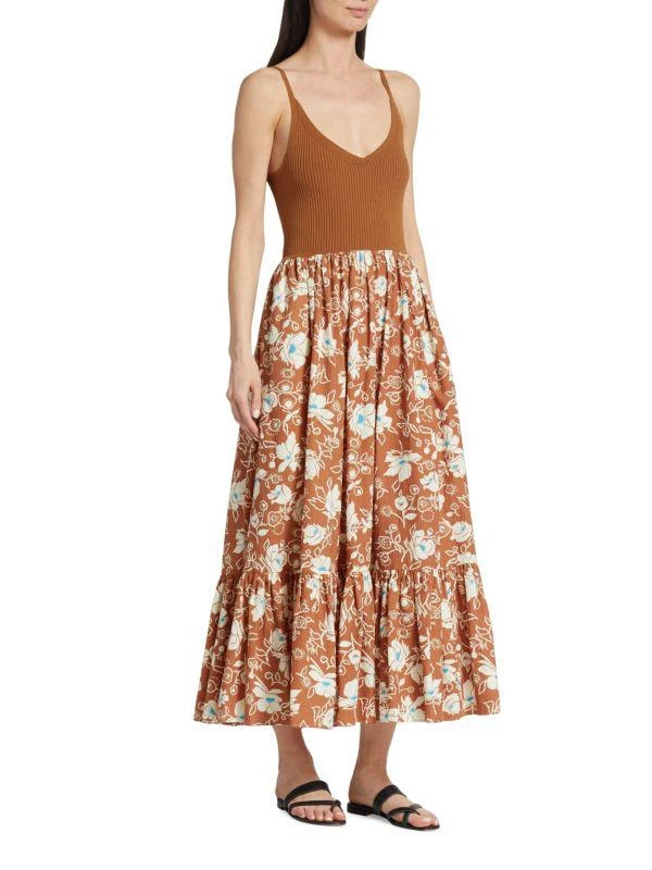 Tanya Taylor Halsey Mixed Media Maxi Dress 1