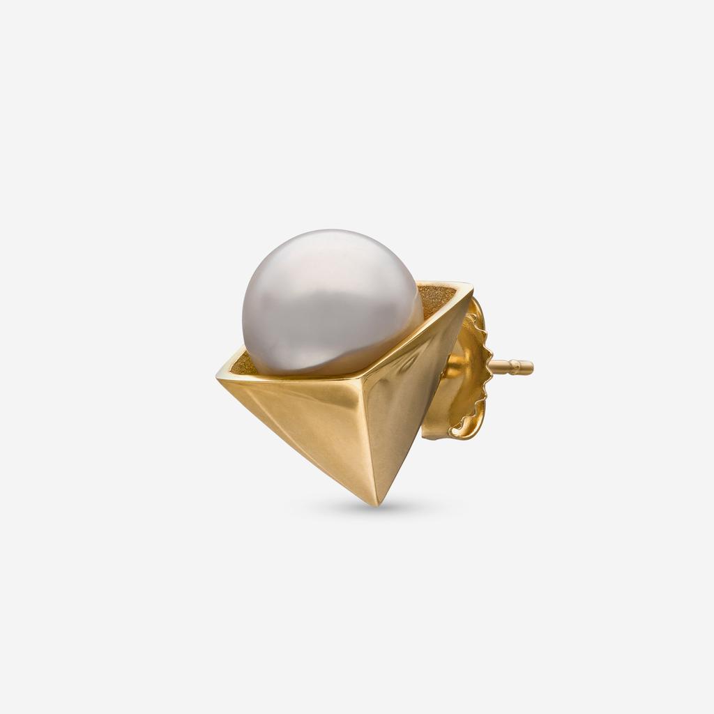 Assael Assael 18K Yellow Gold Japanese Akoya Cultured Pearl Mono Stud Earring EG-PY1