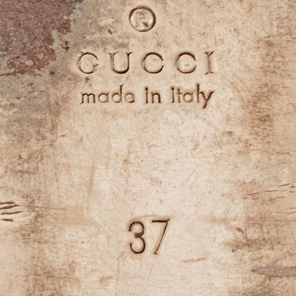 Gucci Gucci Metallic Brocade Fabric Princetown Flat Mules Size 37 7