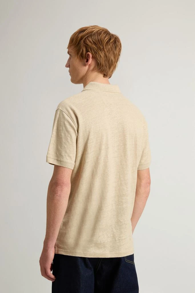 Woolrich Pure Linen Polo Shirt - Men - Blue 3