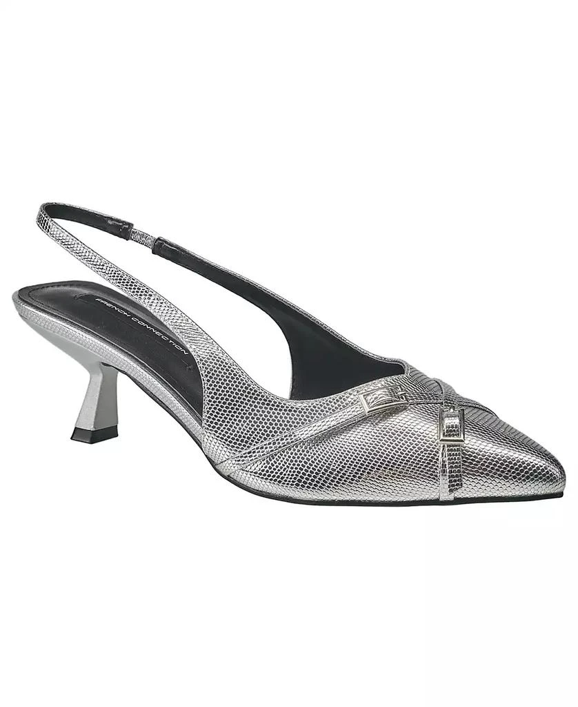 French Connection Women
s Buckles Slingback Kitten Heel