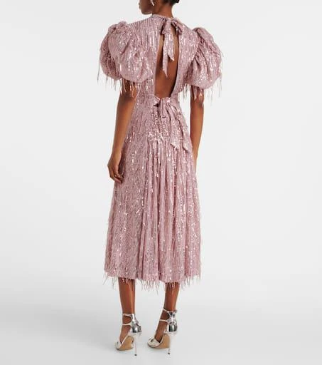 ROTATE Birger Christensen Sequined balloon-sleeve midi dress 3