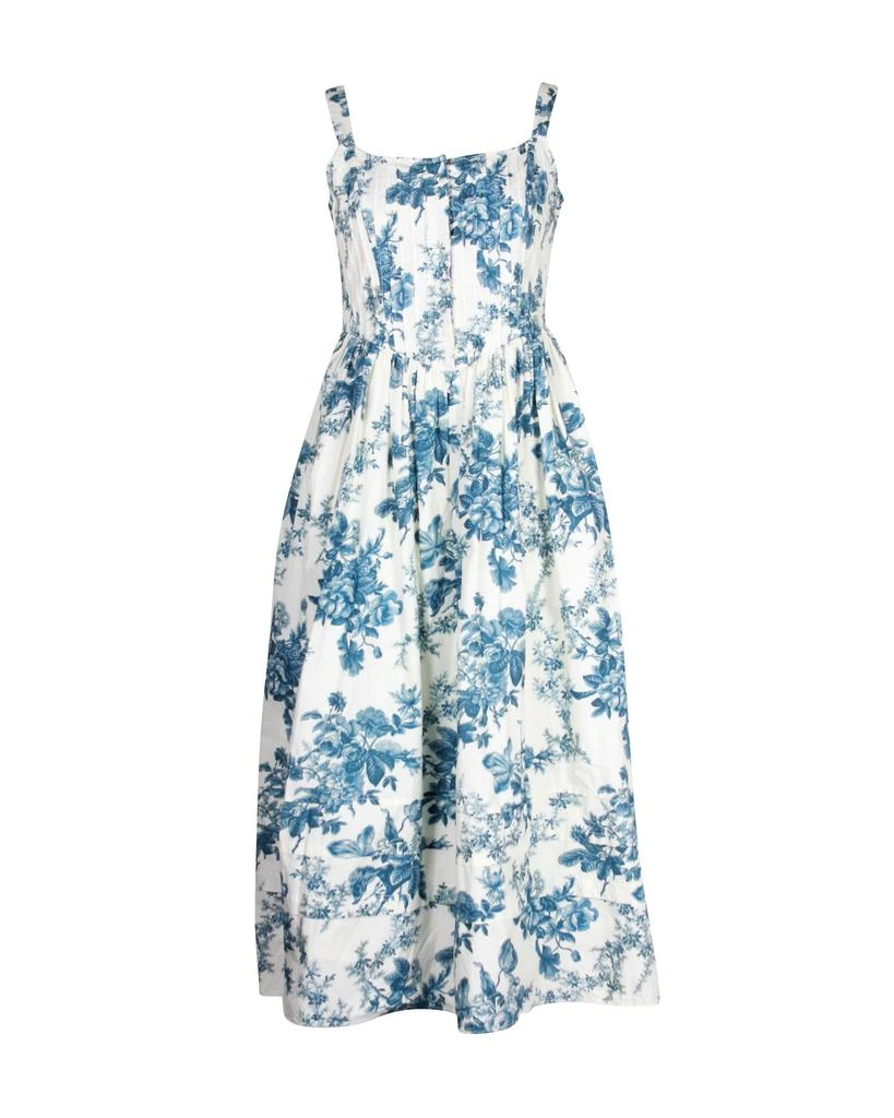 LOVESHACKFANCY LOVESHACKFANCY Majory Midi Frock Dress in Floral Print Cotton 3