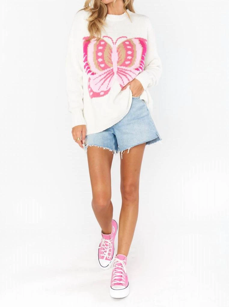 Show Me Your Mumu Stay Awhile Sweater In Pink Butterfly Knit 3