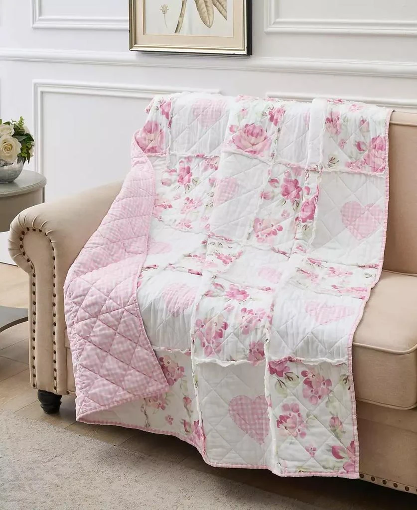 Greenland Home Fashions Veronica
s Hearts Shabby Chic Ruffled Throw, 50" x 60" 3